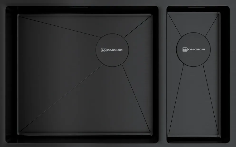 Фото товара: Omoikiri Taki 69-2-U/IF-GB-L Side, мойка, нержавеющая сталь/графит, чаша слева