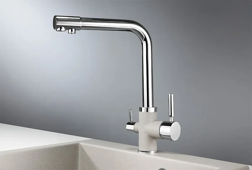 Детальное фото товара: GRANULA 3015 смеситель, гранит, хром/базальт