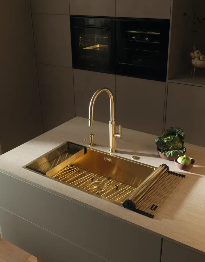Детальное фото товара: Franke BXM 210/110-68 F-INOX, мойка, нержавеющая сталь, золото
