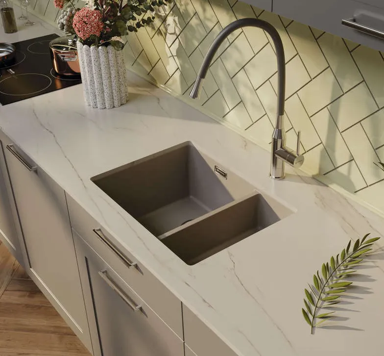 Детальное фото товара: Omoikiri Kata 55-2-U-CA, мойка, гранит, карамель