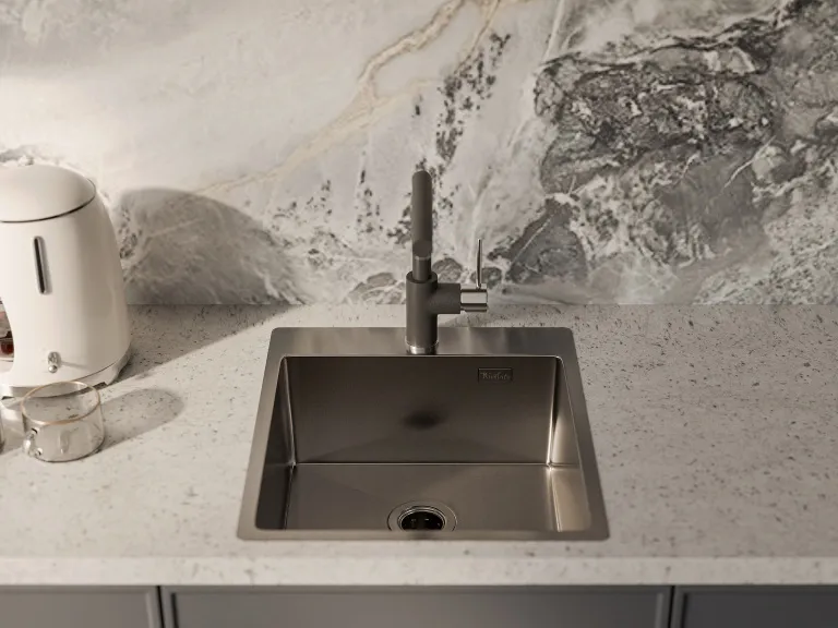 Детальное фото товара: Rivelato RINOX 4450 PVD black, мойка, нержавеющая сталь, черный