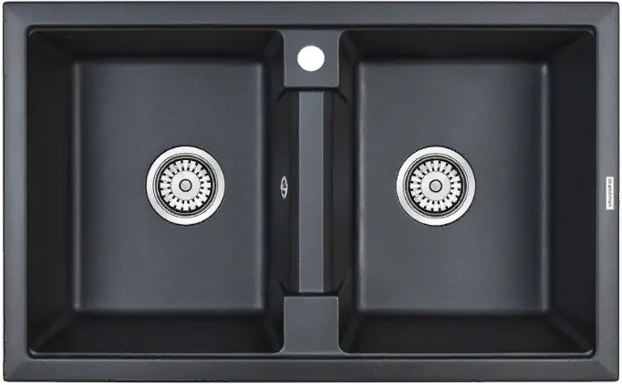 Детальное фото товара: Paulmark TANDEM 80/2, мойка, гранит, черный металлик