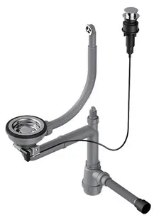 Детальное фото товара: Omoikiri WK-1-R-A-IN Арматура для одночашевых моек с круглым перелив, и кл.-авт. нержавеющая сталь