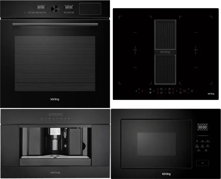 Фото товара: KORTING HIBH 68980 NB + OKB 1650 GN STEAM + KMI 827 GN + KCM 9200 BG