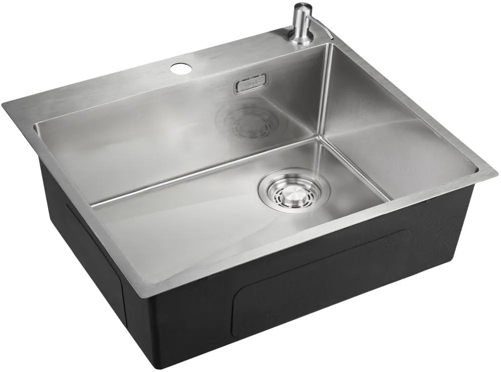 Детальное фото товара: Emar EMB-560(TOP) PVD Nano Satin, мойка, нержавеющая сталь, сатин