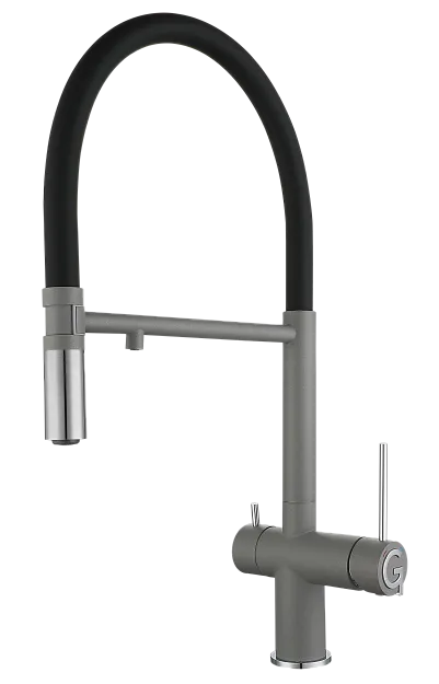 Фото товара: Rivelato ADRIA 1523517 grigio/cromo, смеситель, гранит, серый/хром