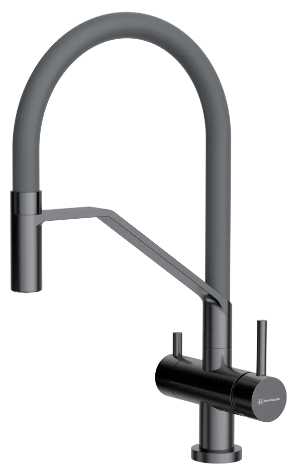 Детальное фото товара: Omoikiri Akeno-GM-GR, смеситель, вороненая сталь/серый