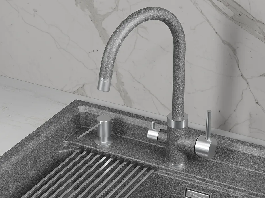 Детальное фото товара: GRANULA 5169 смеситель, нержавеющая сталь, графит