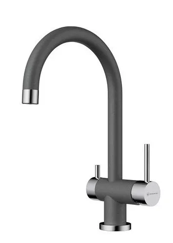 Фото товара: Omoikiri Yamada-PL, смеситель, хром/гранит, платина