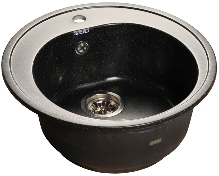 Детальное фото товара: GranFest RONDO GF-R-510, мойка, мрамор, черный