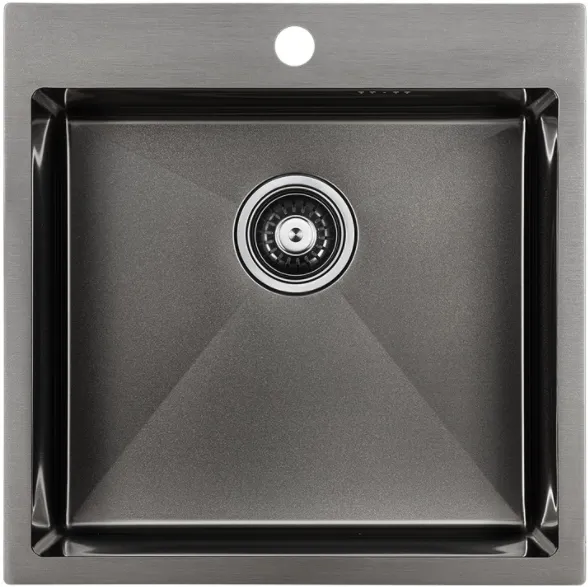 Детальное фото товара: Paulmark KRONER 51, мойка, нержавеющая сталь, вороненая сталь