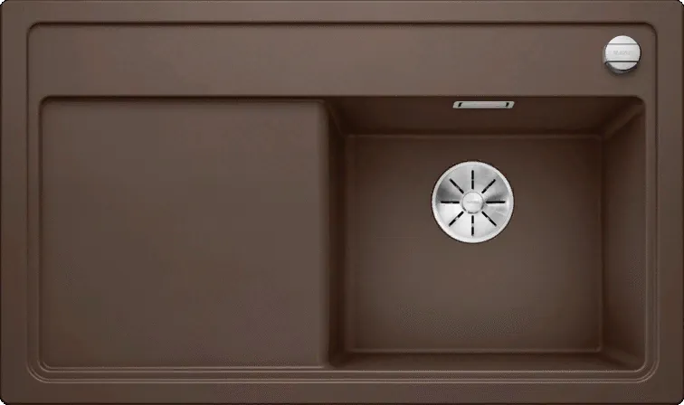 Детальное фото товара: Blanco Zenar 45S, мойка, гранит, кофе, с клапаном-автоматом, чаша справа