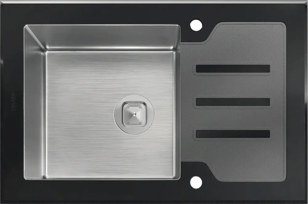 Фото товара: Tolero Ceramic Glass TG-660, мойка, нержавеющая сталь/черное стекло