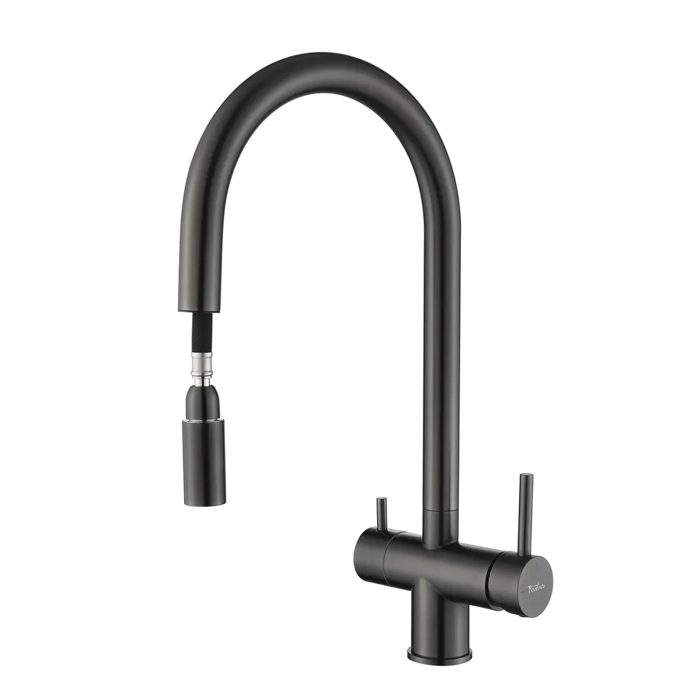 Детальное фото товара: Rivelato TREVI 2433505 PVD black, смеситель, черный