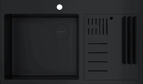 Детальное фото товара: Omoikiri Akisame 86-2 Side-GB, мойка, нержавеющая сталь/графит