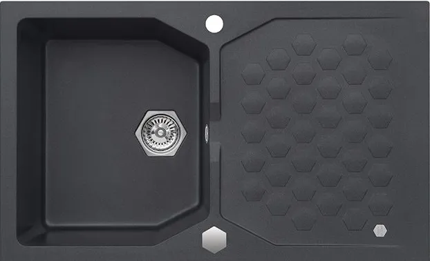 Фото товара: ALVEUS SENSUAL 30 GRANITAL+ TWILIGHT-G05M, мойка, гранит, черный металлик (в компл. с сиф.1101462)