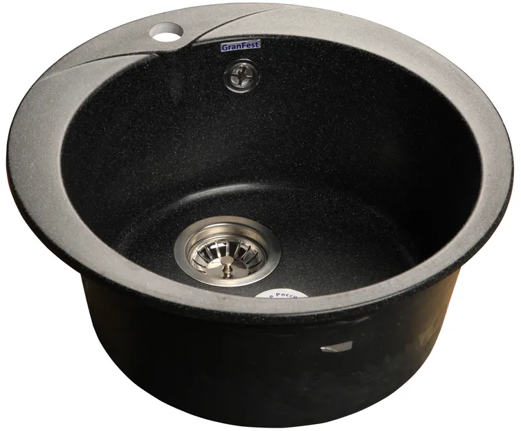 Детальное фото товара: GranFest RONDO GF-R-480, мойка, мрамор, черный