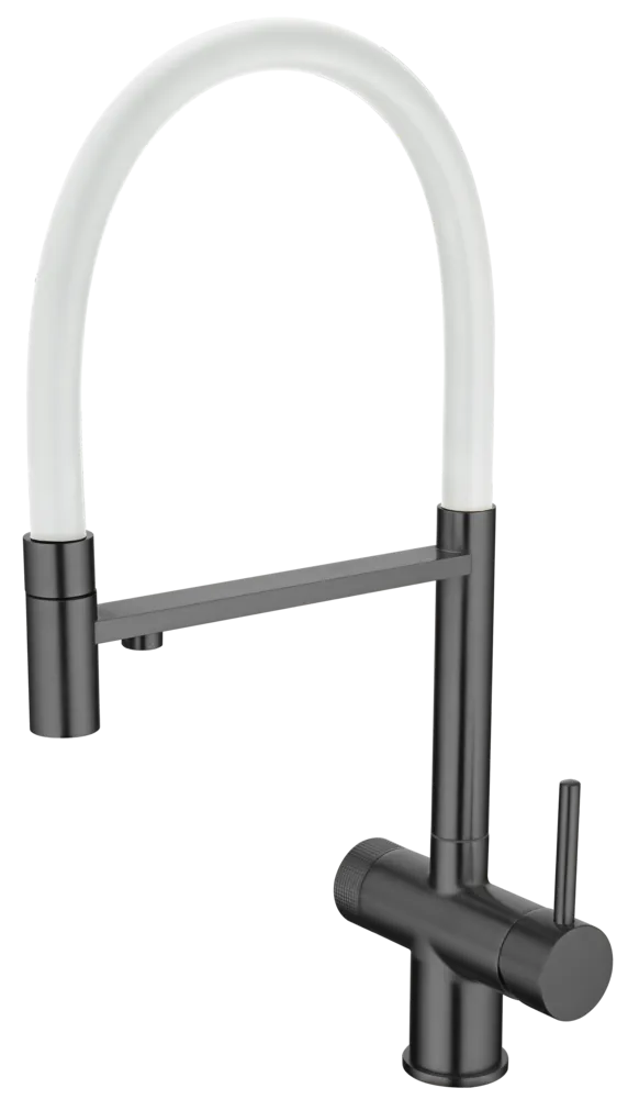 Детальное фото товара: Emar EC-7024WHT PVD Dark, смеситель, вороненая сталь