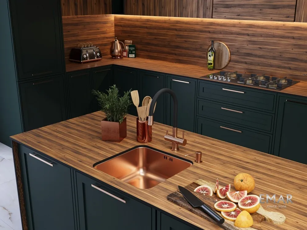 Детальное фото товара: Emar EC-3015 PVD Coppery, смеситель, медь