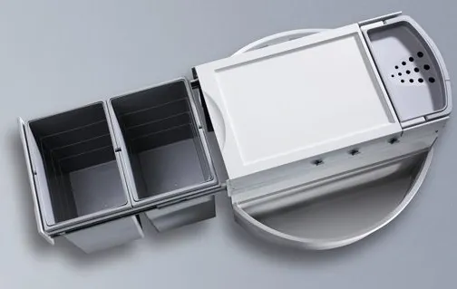 Детальное фото товара: Hailo Rondo Comfort выдвижная система с 2 мусорными ведрами по 20 л