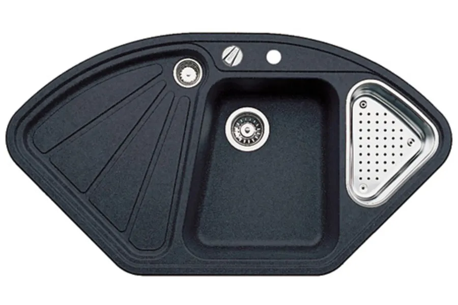 Детальное фото товара: Blanco Delta II-F, мойка, гранит, антрацит с клапаном-автоматом