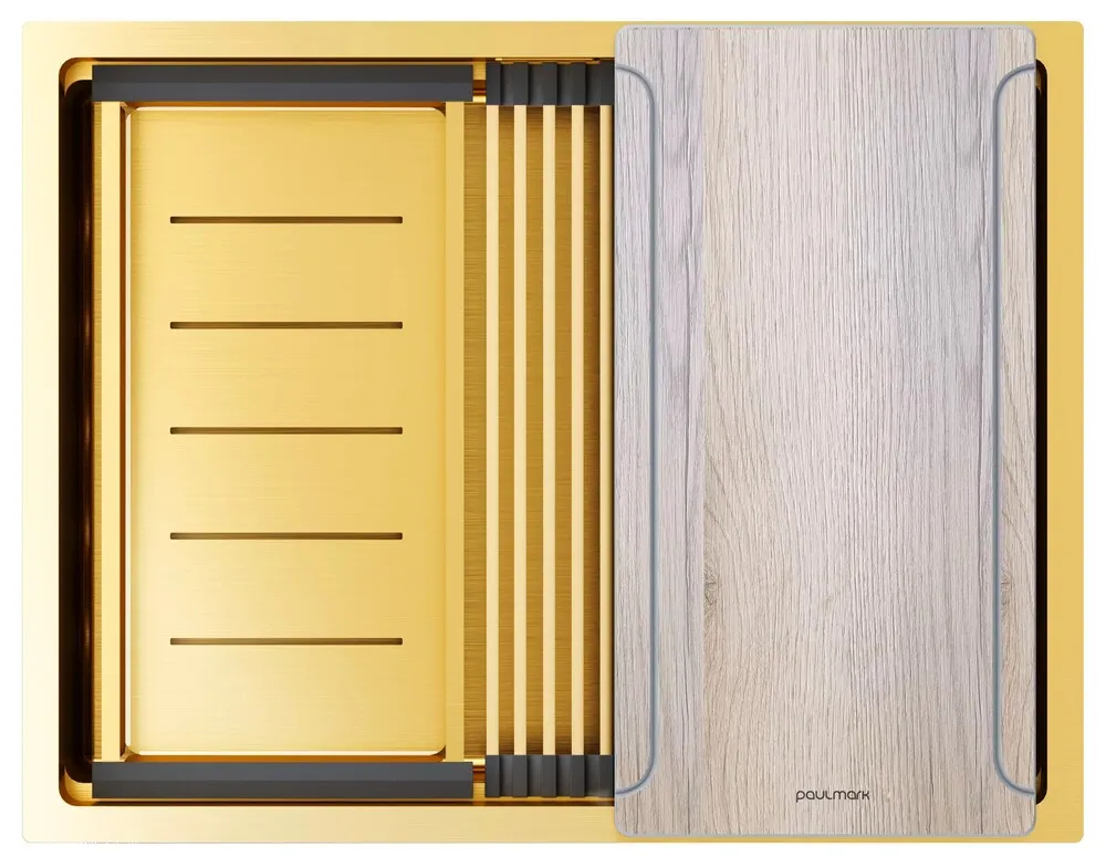 Фото товара: Paulmark NEXT-MULTI SINK 58 UNI, мойка, нержавеющая сталь, брашированное золото