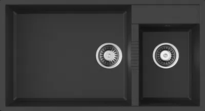 Детальное фото товара: Omoikiri Tedori 85-2-U BL, мойка, гранит, черный