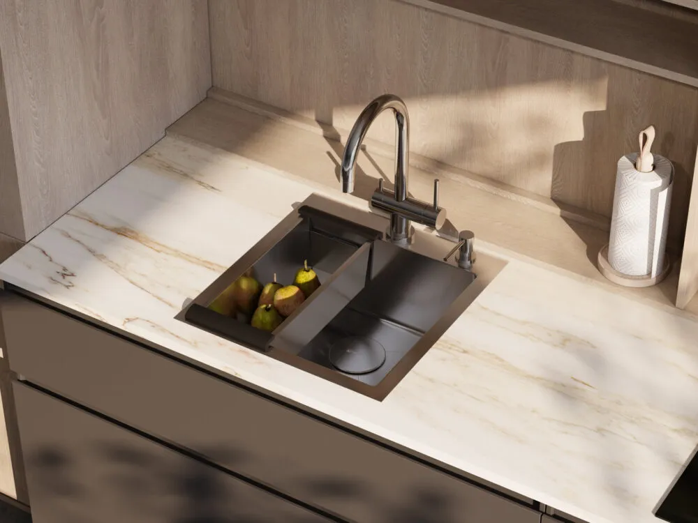 Детальное фото товара: Omoikiri Akisame 46-GB, мойка, нержавеющая сталь/графит