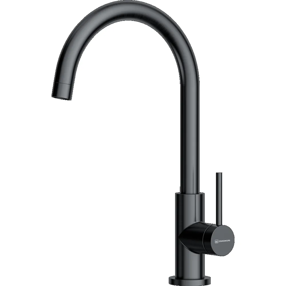 Фото товара: Omoikiri Shinagawa Slim GM, смеситель, вороненая сталь