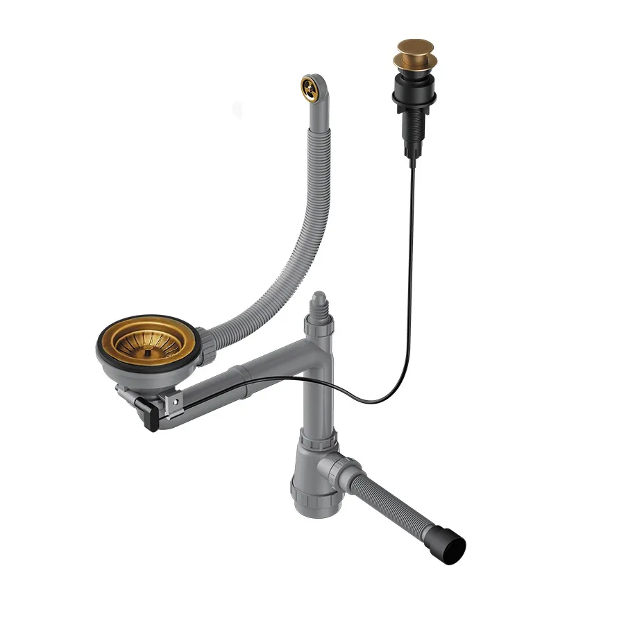 Фото товара: Omoikiri WK-1-R-AB-A Арматура для одночашевых моек, круглый перелив, кл.-авт, латунь