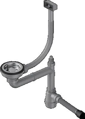 Детальное фото товара: Omoikiri WK-1-S-IN Арматура для одночашевых моек со скрытым переливом, нержавеющая сталь