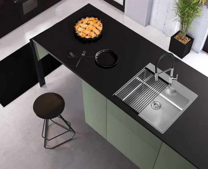 Детальное фото товара: ALVEUS NOX 120 BRS, мойка, нержавеющая сталь (в комплекте с интегрированным сифоном)