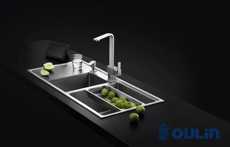 Детальное фото товара: Oulin OL-FTR201R, мойка, нержавеющая сталь сатин
