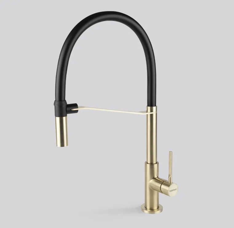 Детальное фото товара: Falmec TREVI PRO PVD BRUSHED PALE GOLD, смеситель, золото