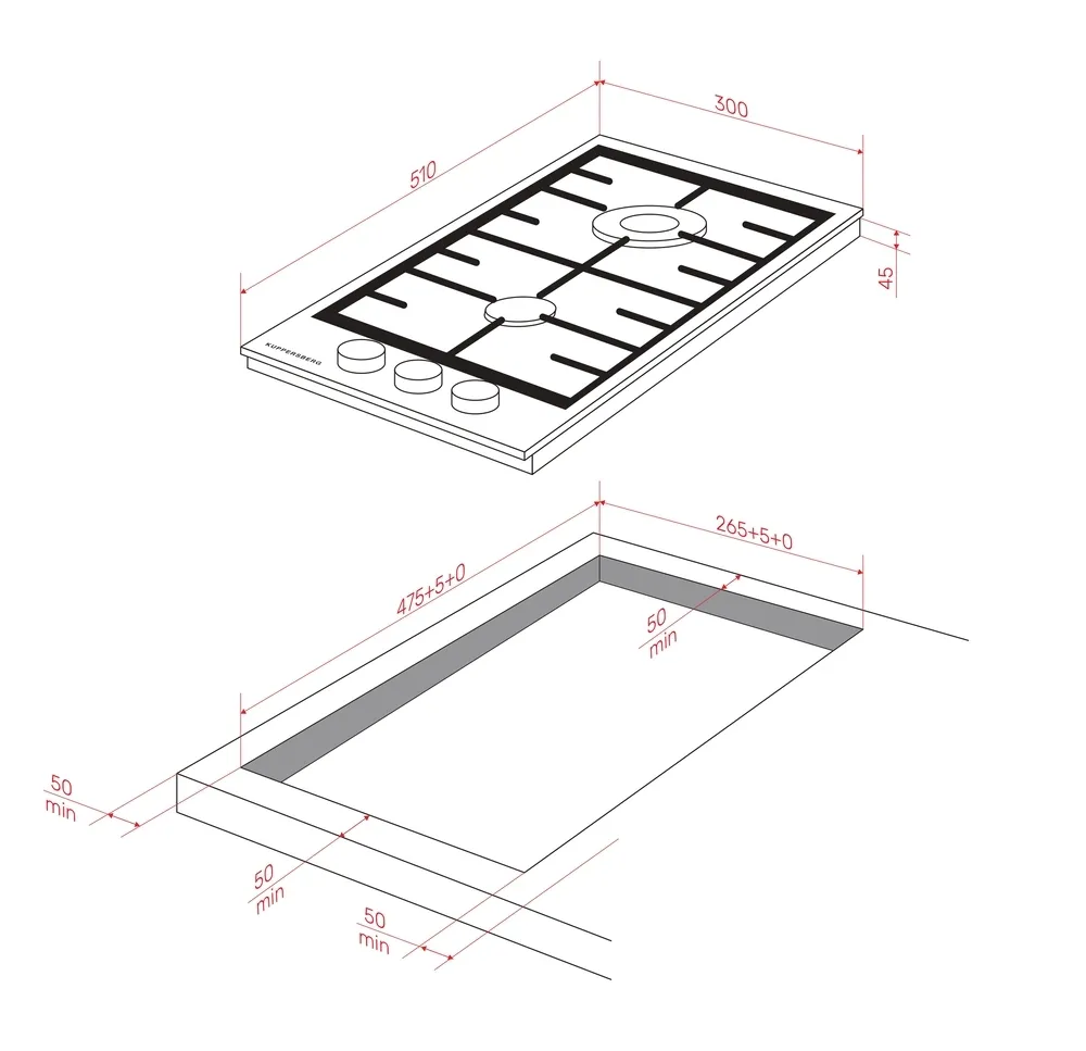 Детальное фото товара: Kuppersberg FS 36 X газовая поверхность