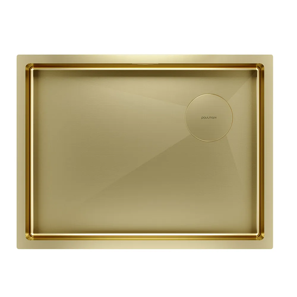 Фото товара: Paulmark NEXT-SKEW 58 UNI, мойка, нержавеющая сталь, брашированное золото