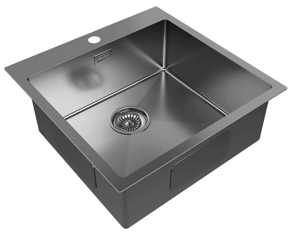 Детальное фото товара: Paulmark KRONER 51, мойка, нержавеющая сталь, вороненая сталь