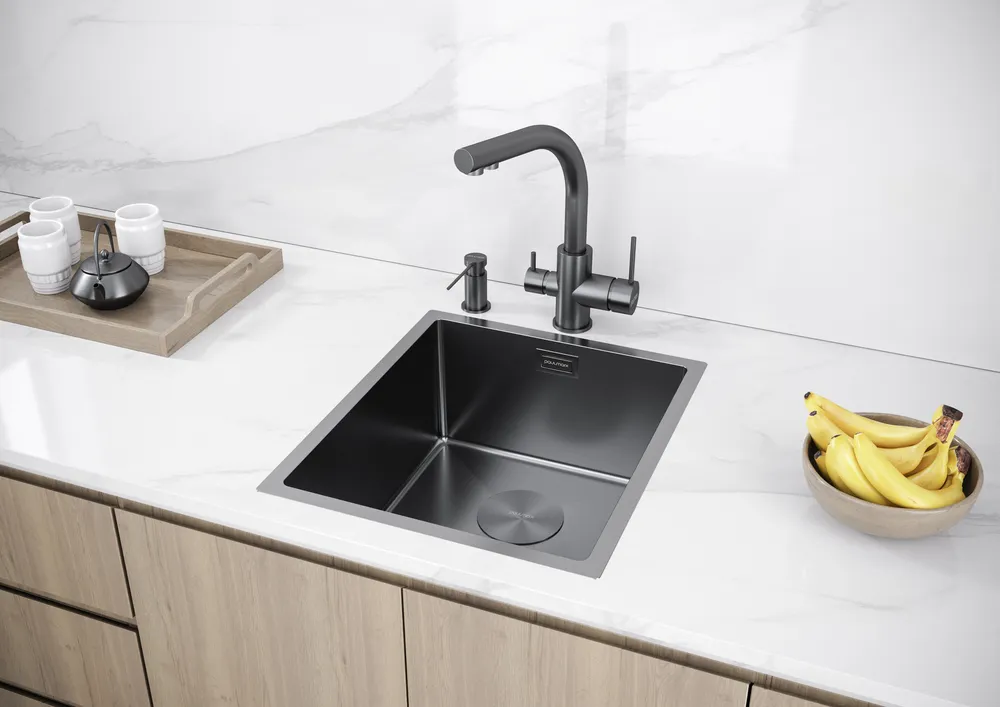 Детальное фото товара: Paulmark NEXT 38 UNI, мойка, нержавеющая сталь, вороненая сталь