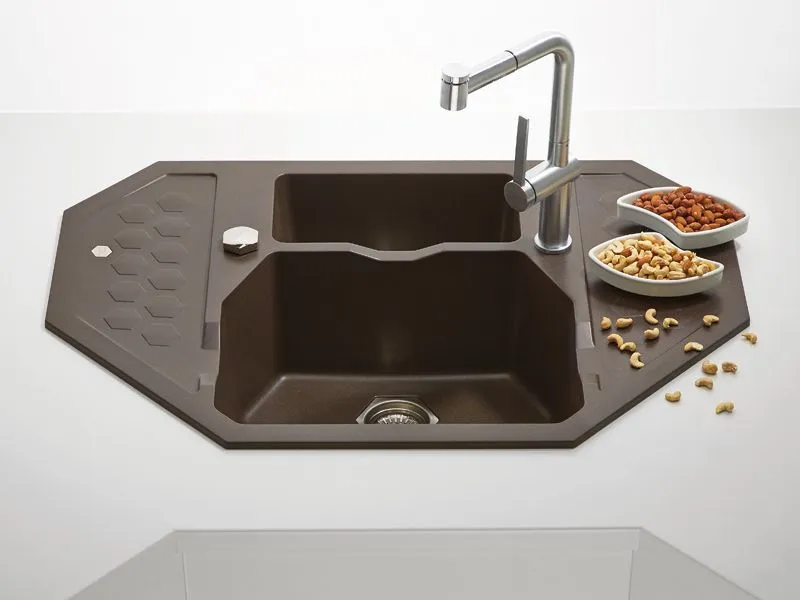 Детальное фото товара: ALVEUS SENSUAL 60 GRANITAL+ CHOCOLATE-G03M, мойка, гранит, шоколад (с сифоном 1104729)
