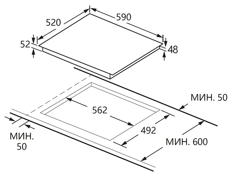 Детальное фото товара: Konigin Libra C604 TBK стеклокерамическая поверхность