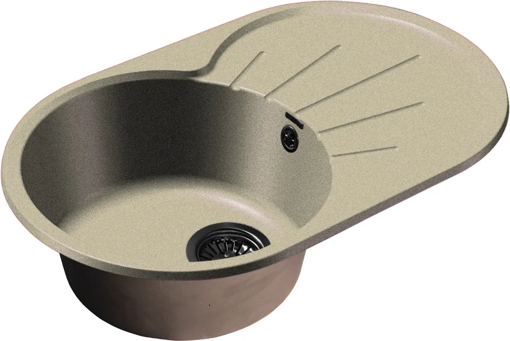 Детальное фото товара: GranFest RONDO GF-R-750 L, мойка, мрамор, бежевый