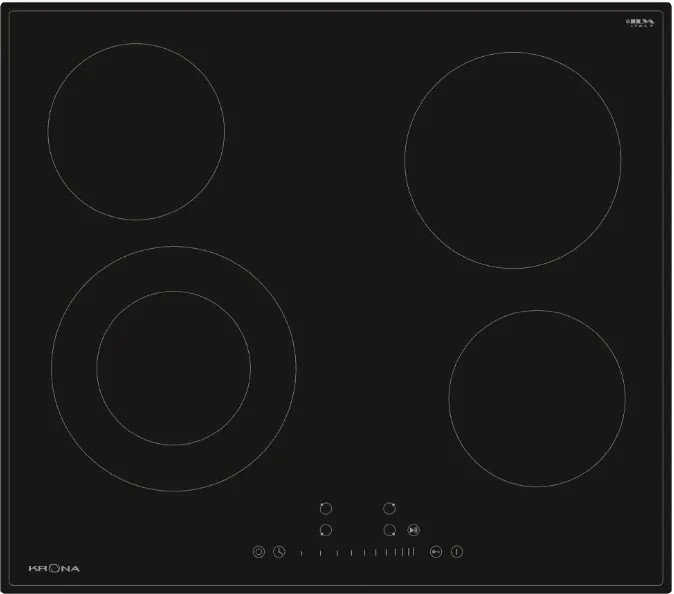 Фото товара: Krona LAUREL 60 BL стеклокерамическая поверхность