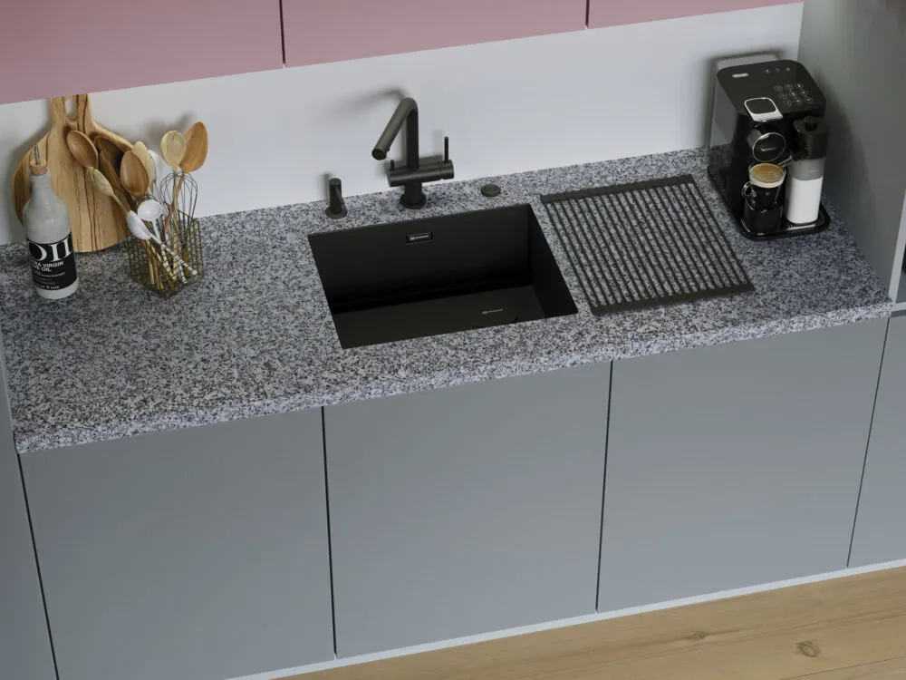 Детальное фото товара: Omoikiri Taki 54-U/IF-GB Side SF, мойка, нержавеющая сталь/ графит