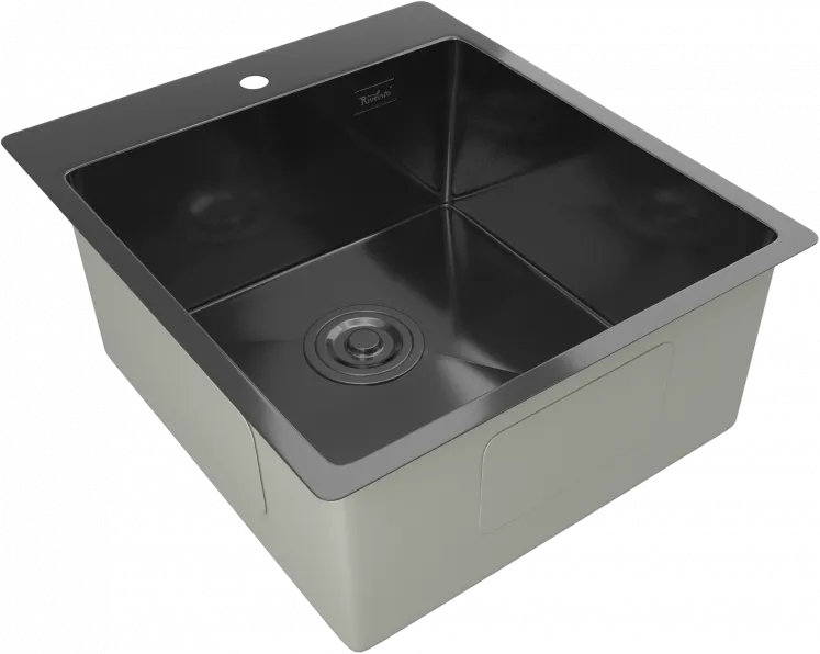 Детальное фото товара: Rivelato RINOX 4450 PVD black, мойка, нержавеющая сталь, черный