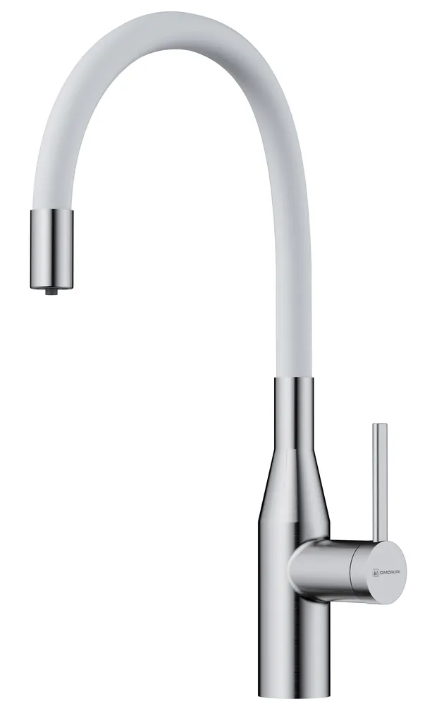 Фото товара: Omoikiri Yatomi-2-Plus BN-WH смеситель, нержавеющая сталь/белый