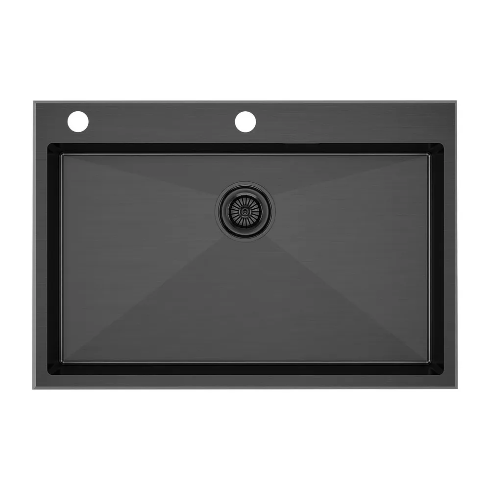 Детальное фото товара: Paulmark KRONER-EDGE 75, мойка, нержавеющая сталь, вороненая сталь