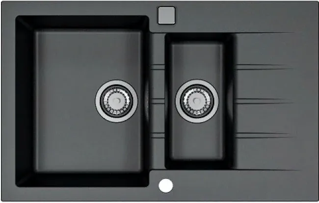 Детальное фото товара: ALVEUS GRANITAL CADIT 70 CARBON - G91, мойка, гранит, черный (в комплекте с сифоном 1132822)