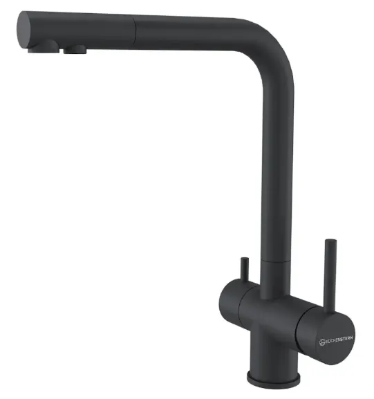 Фото товара: KUCHENSTERN FOKUS-F, смеситель, нержавеющая сталь, черный