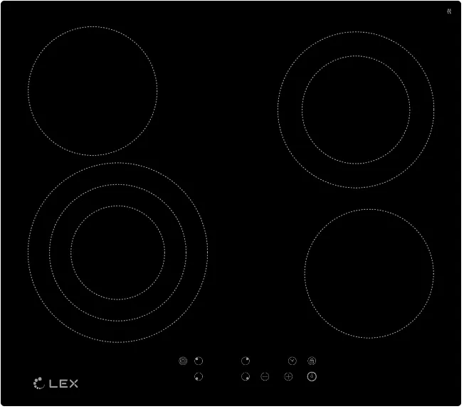 Фото товара: LEX EVH 642-2 BL стеклокерамическая поверхность
