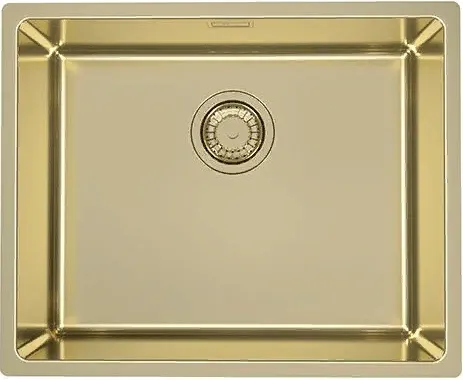 Фото товара: ALVEUS KOMBINO 50 MONARCH GOLD SAT-90, мойка, нерж. сталь, золото (в компл. с выпуском без сифона)